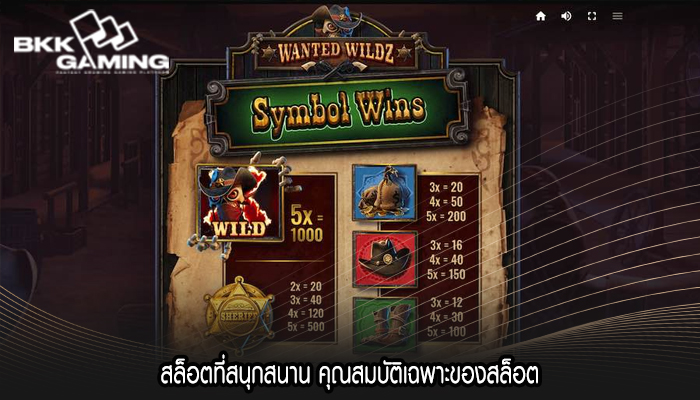 สล็อตที่สนุกสนาน คุณสมบัติเฉพาะของสล็อต