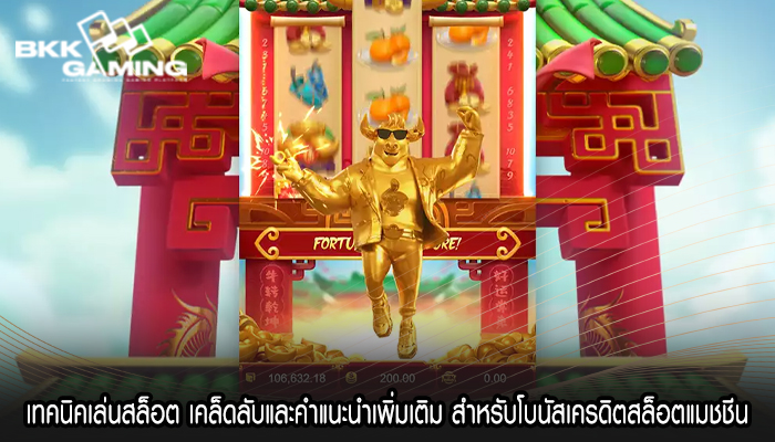 เทคนิคเล่นสล็อต เคล็ดลับและคำแนะนำเพิ่มเติม สำหรับโบนัสเครดิตสล็อตแมชชีน